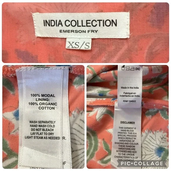 Emerson Fry India Collection Angel Dress 2 in Chelsea Floral size XS